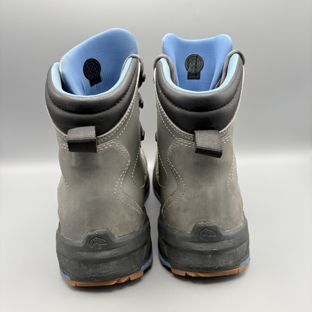 Simms Men's Wading Boots Size 9 Gray/Blue Fly Fishing Shoes Rubber Soles - Picture 4 of 9